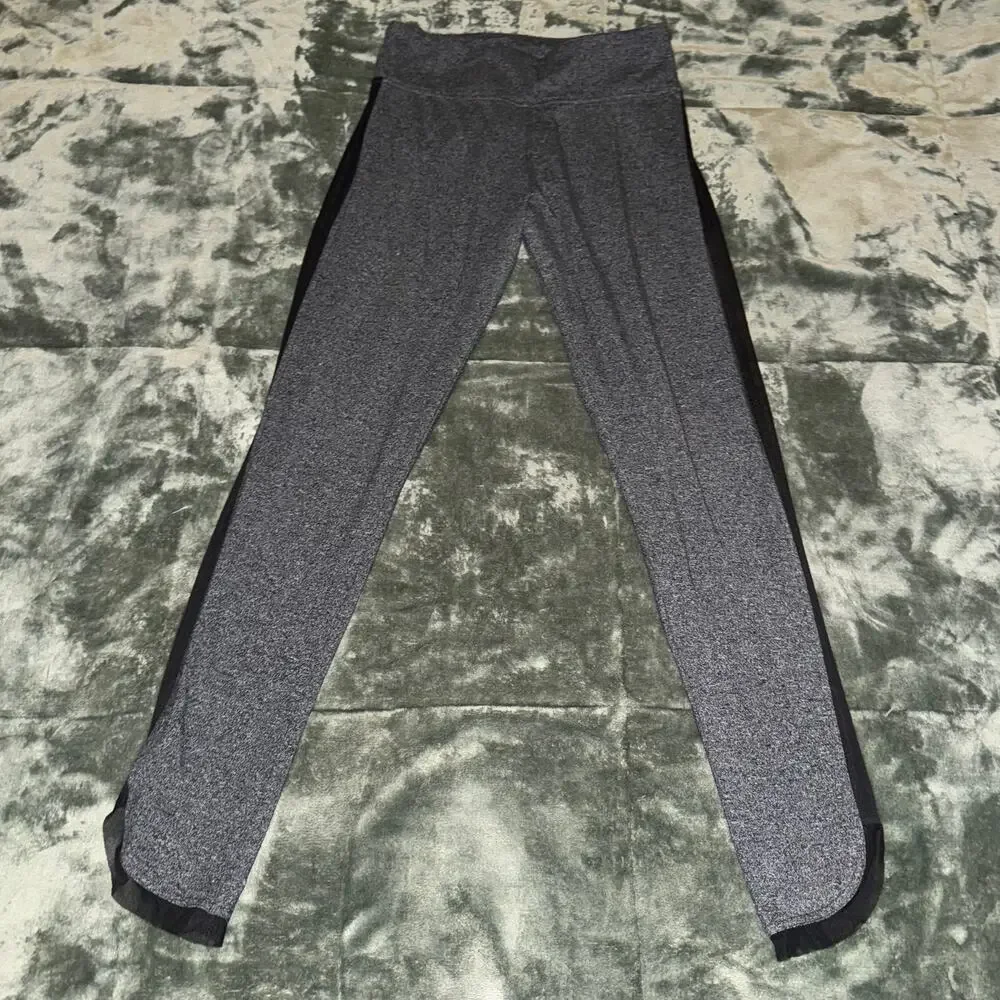 Victoria Sport by Victoria's Secret‎ Leggings Heather Gray Medium Long Mesh Side